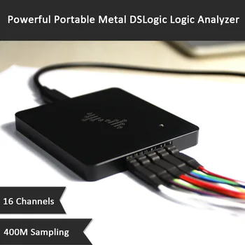 Poderoso USB, Analisador Lógico Suporte Ajustável do Limiar de Metal Portátil DSLogic 4 Canais/400 MHZ e 8 Canais/200 MHZ