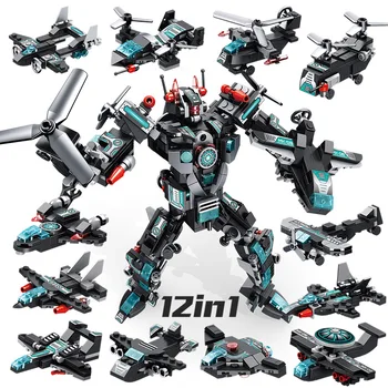 12 em 1 Super Pioneer Robô Deformação Star Warrior Bionicle Herói Modelo de Blocos de Construção da Transformação Tijolos técnica de brinquedos
