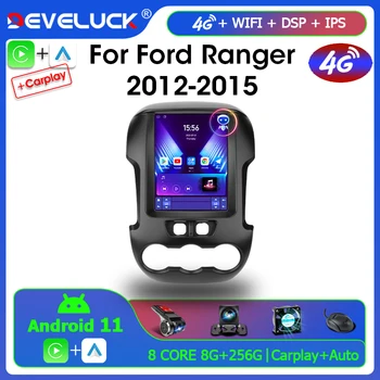Develuck 2 Din 4G/5G Android 11 do Rádio do Carro Para Ford Ranger 2012-2015 Estéreo Multimídia Vídeo Player de Navegação GPS Carplay Wifi