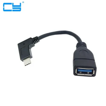 90 Graus Ângulo Direito USB-USB C 3.1 Tipo C Macho para Uma Fêmea OTG Cabo de Dados para o Macbook Tablet Celular