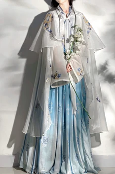 2023 Hanfu Vestido De Mulher Chinesa Antiga Bordados Tradicionais Hanfu Feminino De Fadas Cosplay Traje Vestido De Verão Azul Hanfu Vestido