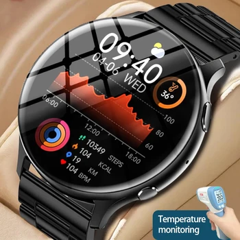 2023 Moda Inteligente Homens Do Relógio Bluetooth Chamada De Temperatura Detecção Da Frequência Cardíaca Pressão Arterial Esportes Impermeável Homens SmartWatch