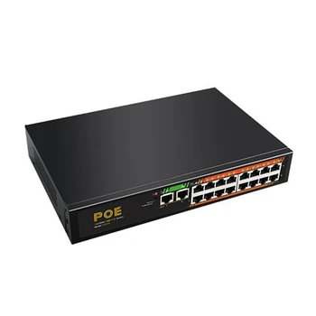 1 Conjunto de TXE046 16-Porta de 100Gbe + 2-Port Gigabit Switch não gerenciado Switch Poe AC100-240V Plug UE