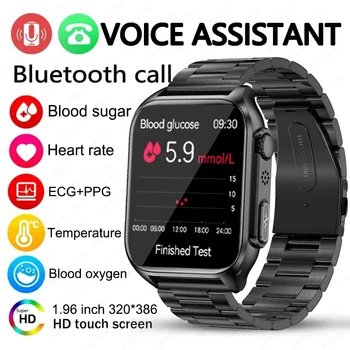 2023 Açúcar no Sangue Chamada Bluetooth Smart Watch Homens ECG+PPG Automático de Infravermelho de Oxigênio no Sangue Smartwatch Pressão Arterial de Saúde Relógios