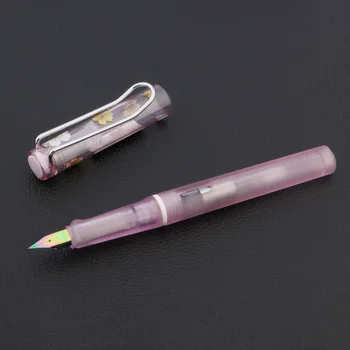 Caneta tinteiro produtos de Moda de Plástico transparente roxo Escola Office papel de carta, caneta de tinta