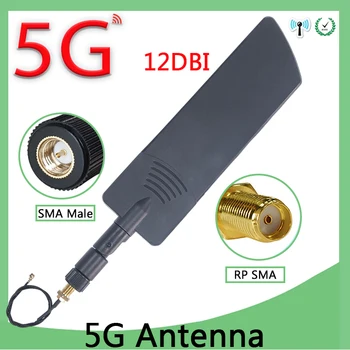 EOTH 1pcs 5g antena de 12dbi de sma macho wlan wi-fi 5ghz antene IPX ipex 1 SMA fêmea pigtail Cabo de Extensão do pbx iot módulo de antena