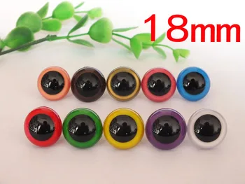frete grátis!! 18mm Grande Segurança Olhos de Plástico de brinquedo Olhos Com Arruelas-- mixcolors--50pcs