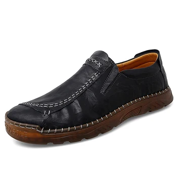 2022 Homens Novos Sapatos De Barco Casual Respirável Mens Sapatos Mocassins Sapatilha De Moda De Calçados De Couro No Exterior Suave Ferramentas Flats