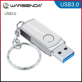 WANSENDA USB 3.0 Flash Drive USB de 32GB Rotação Pen Drive de 256GB 16GB 64GB Pendrive pendrive USB 3.0 128GB Com Chave de Cadeia