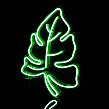 Folhas verdes, Sinal de Néon da Loja da Casa de Barra de Luz LED Estética Quarto Partido Arte Aniversário animal Personalizado de Parede Decora lâmpada
