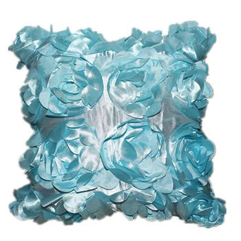Frete grátis em 3D Floral Poliéster Bordado Capa de Almofada 42X42cm Sólido Jogar Travesseiro Caso Para o Sofá Cadeira de Carro HT-PSEC-06