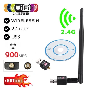 2,4 GHz sem Fio USB Adaptador Wifi 900Mbps 802.11 b/g/n Adaptador USB Ethernet Wi-fi do Receptor Placa de Rede sem Fio
