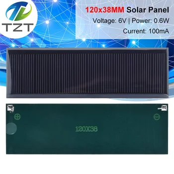 TZT 6V 100mA 0,6 W Painel Solar Policristalino 120*38MM Mini Sunpower Sistema Solar DIY para a Bateria Carregador de Telefone Celular