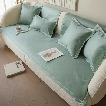 Luxo Luxo de Verão Respirável Almofada de Sofá Moderno, Simples e Confortável Almofada do Assento à prova de Poeira, Anti-derrapante Multi-cor Esteira do Sofá