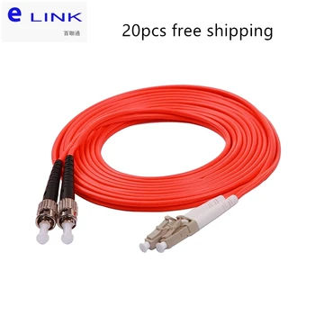 20pcs LC UPC PARA ST UPC cabo de remendo da fibra duplex multimodo 50/125um 2.0 mm laranja cabo de fibra óptica jumper frete grátis ELINK