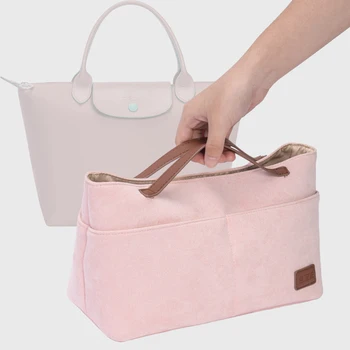 Bolsa Inserir Organizador Para A Longchamp Shopper Bag Com Alça De Mulheres Que Viajam Bolsa Interior Do Shaper Polar Fleece Forro De Armazenamento