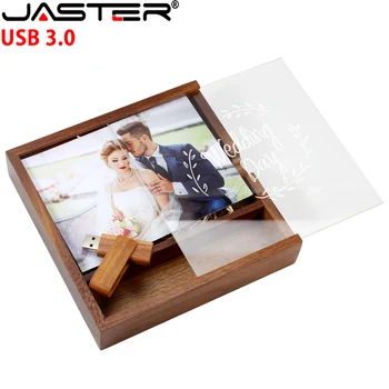 Álbum de Madeira, Caixa de Unidades Flash USB 3.0 128GB Fotografia Criativa Presente de Casamento de um Stick de Memória de 64GB Cor de Impressão de Alta Velocidade do Disco de U