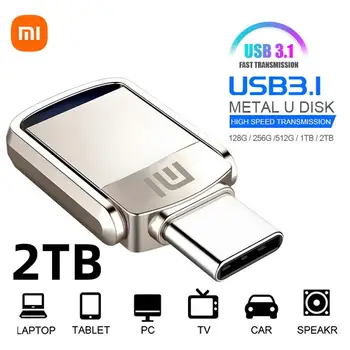 Xiaomi U Disco de 2TB de Alta Velocidade Usb 3.0 Tipo-C Interface de Telefone Móvel Pen Drive de 1TB Computador de Dupla Utilização OTG Dupla de Memória Flash USB