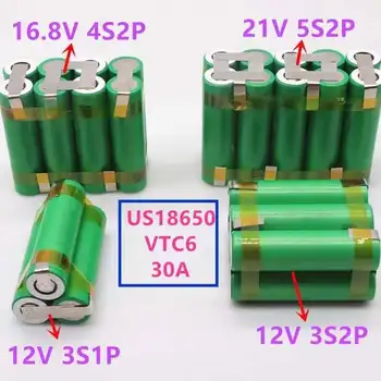 12V 18650 VTC6 bateria de 3000mAh 30amps para 12,6 v chave de fenda bateria de solda solda tira 3S1P 12,6 v bateria (personalizar)