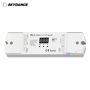 Skydance 1-10V 4 Canais DMX512 para 0-10V Conversor;12V 24VDC / 100-240V de Entrada;4 CANAIS DMX RDM Display Numérico Decodificador de Sinal DL-L